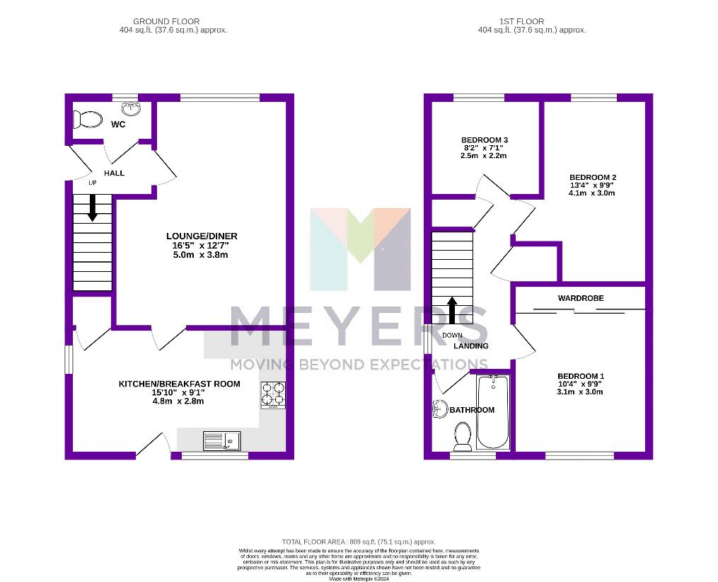 3 bedroom detached house for sale - floorplan