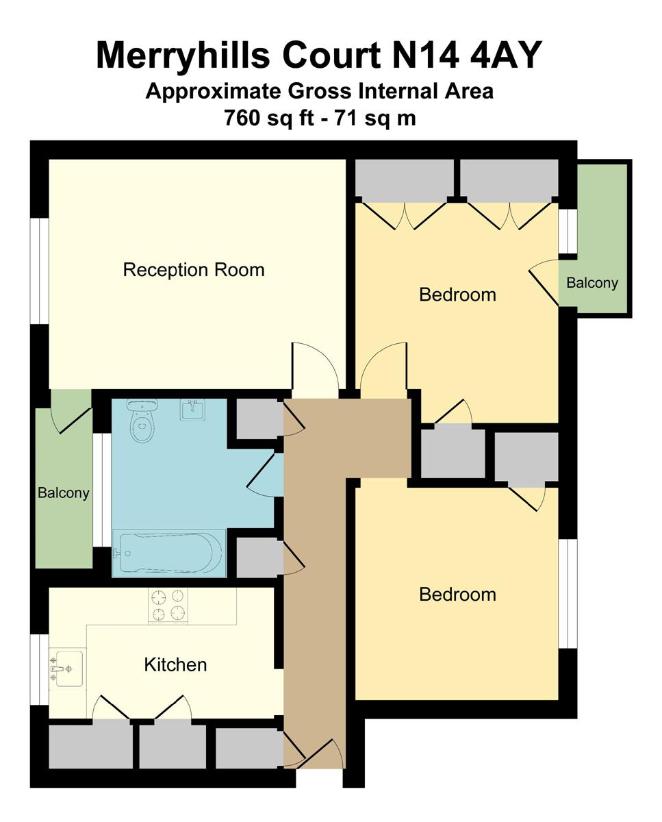 2 bedroom flat for sale - floorplan