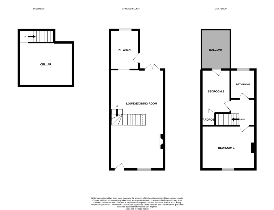 2 bedroom terraced house for sale - floorplan