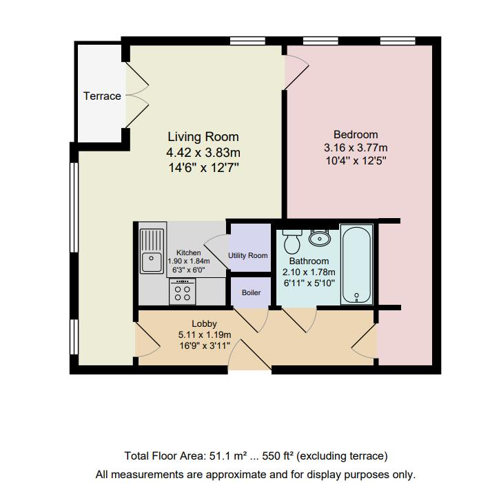 1 bedroom flat for sale - floorplan