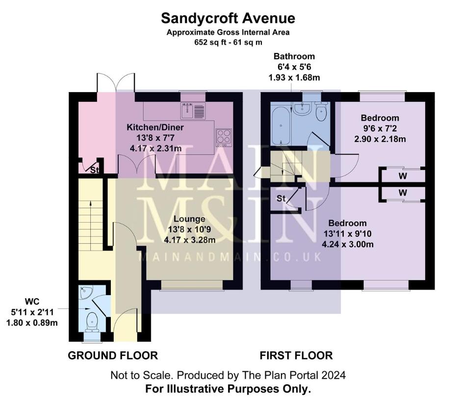 2 bedroom terraced house for sale - floorplan