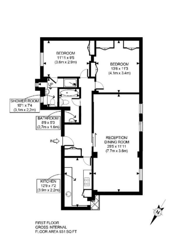 2 bedroom flat for sale - floorplan