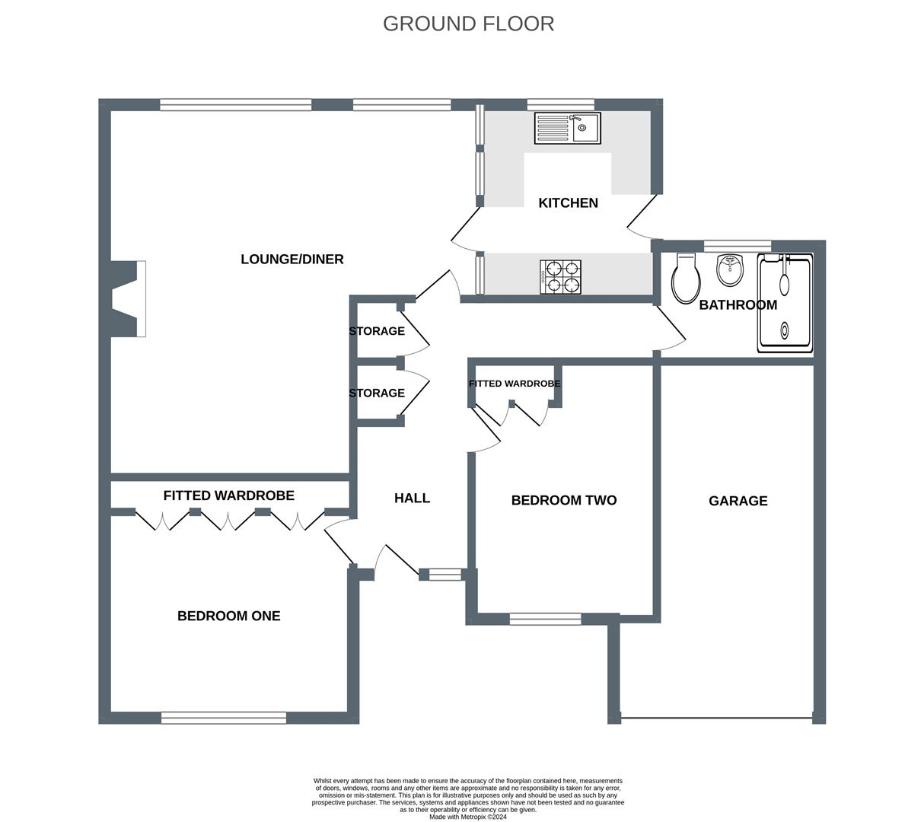 2 bedroom bungalow for sale - floorplan