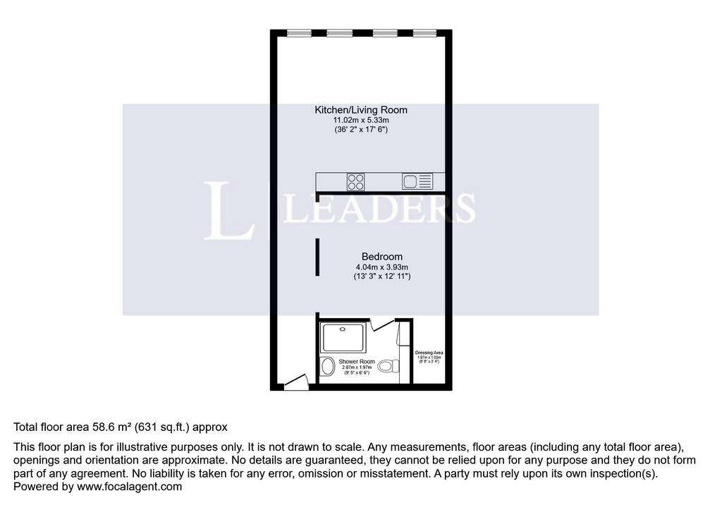 1 bedroom flat to rent - floorplan