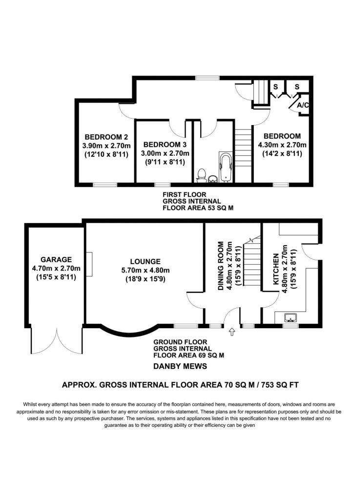 3 bedroom detached house for sale - floorplan