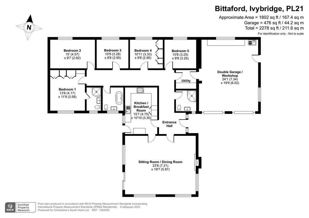 5 bedroom detached bungalow for sale - floorplan