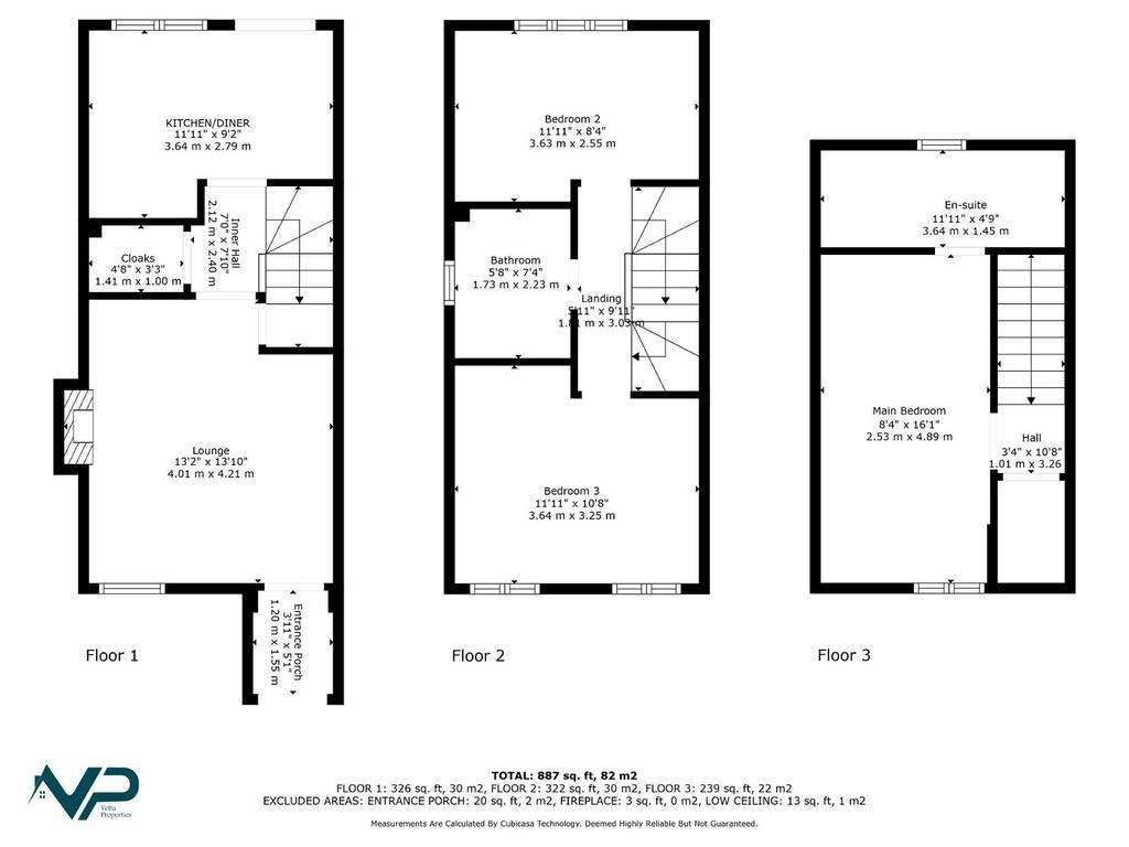 3 bedroom end of terrace house for sale - floorplan