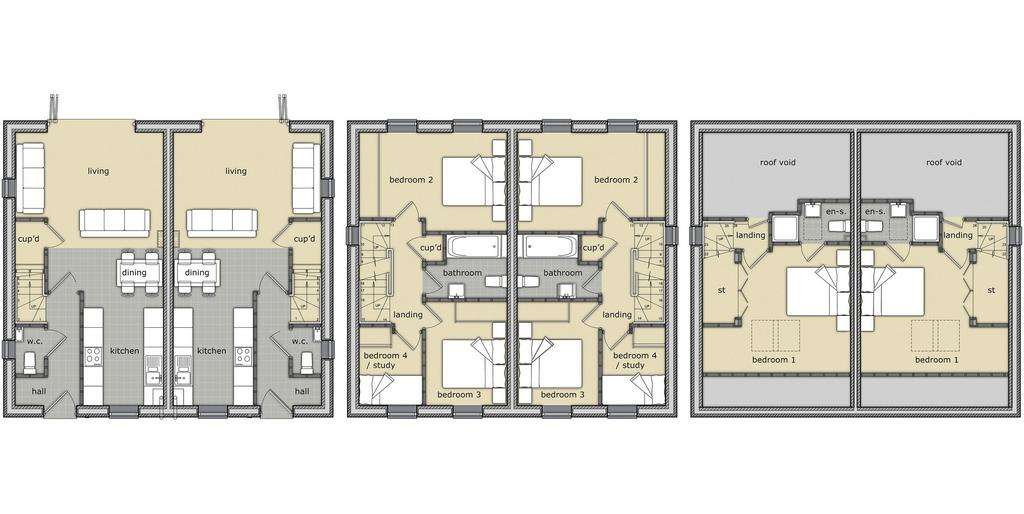 4 bedroom semi-detached house for sale - floorplan