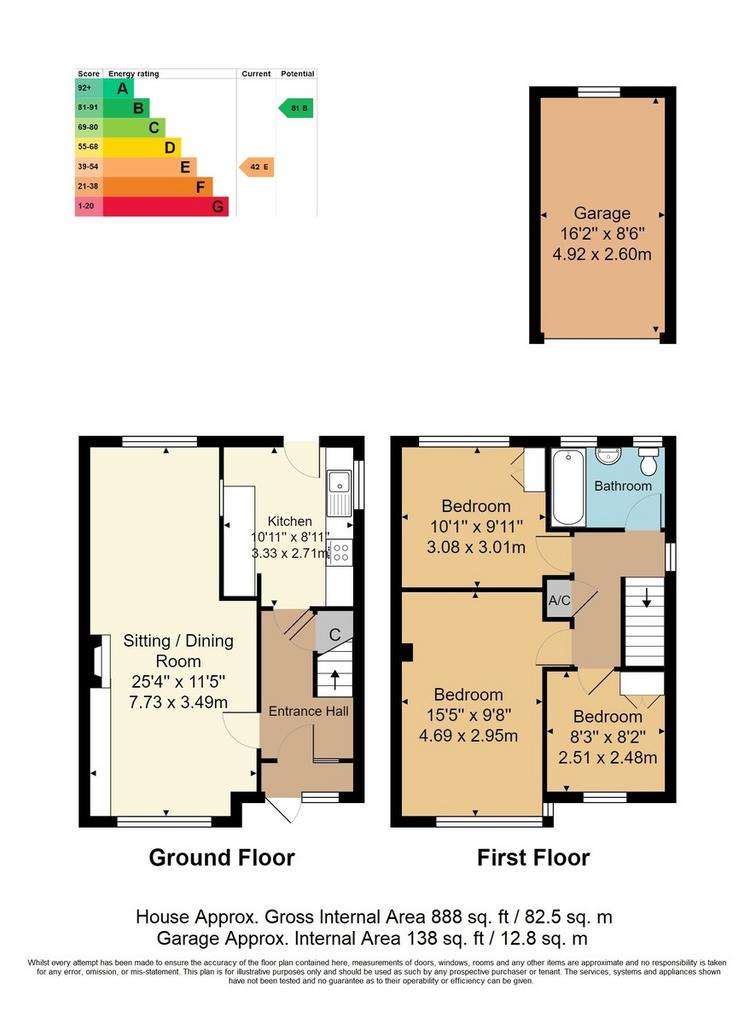 3 bedroom semi-detached house for sale - floorplan