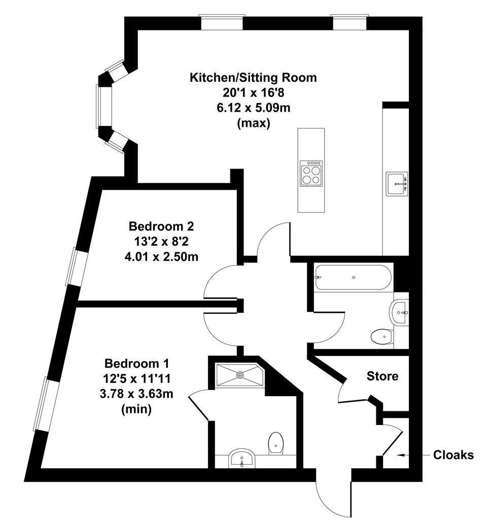 2 bedroom flat for sale - floorplan