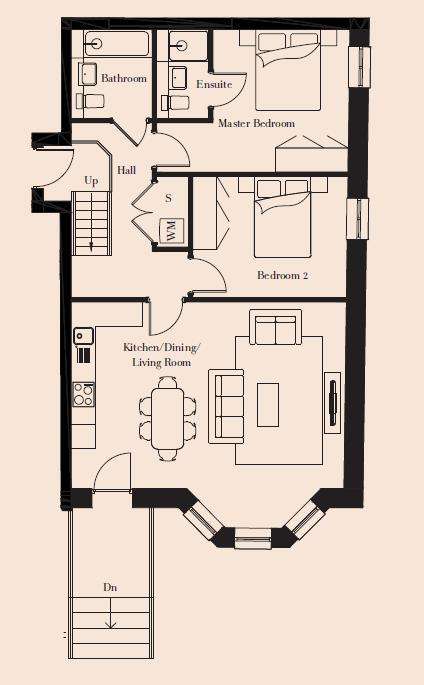 2 bedroom flat to rent - floorplan