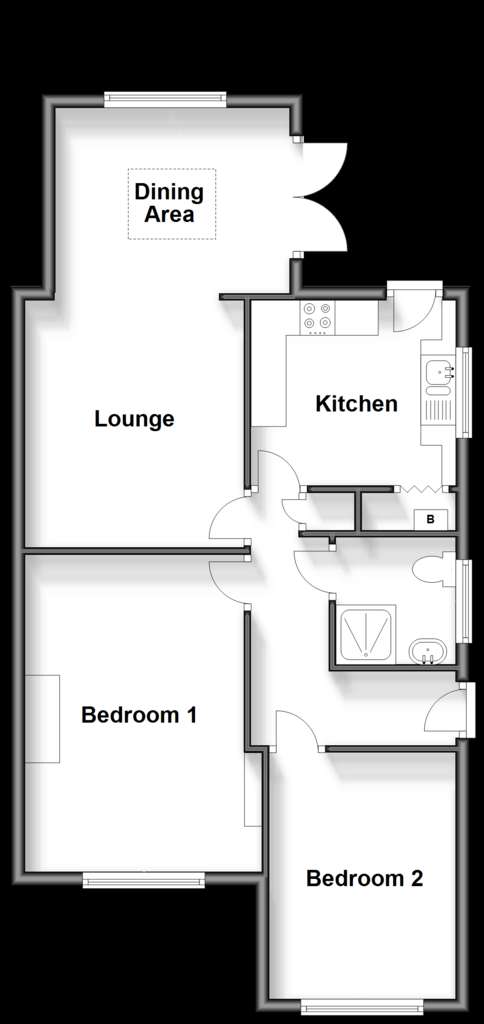 2 bedroom semi-detached bungalow for sale - floorplan