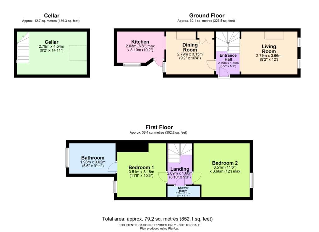 2 bedroom terraced house for sale - floorplan