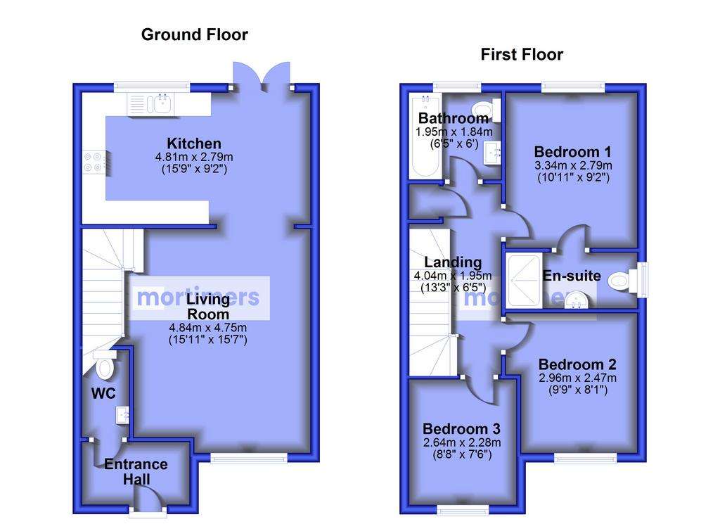 3 bedroom semi-detached house for sale - floorplan