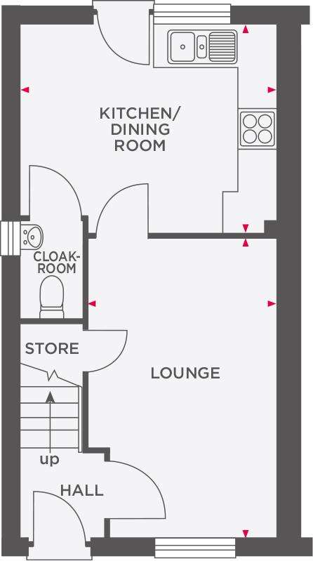 2 bedroom semi-detached house for sale - floorplan