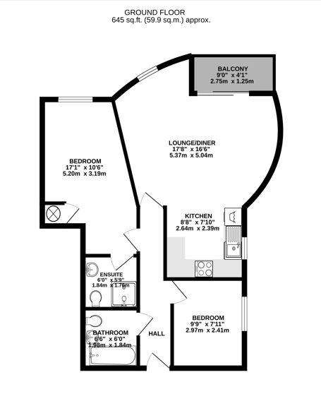 2 bedroom flat for sale - floorplan