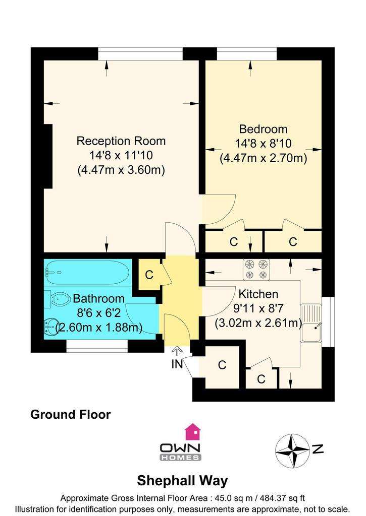 1 bedroom flat for sale - floorplan