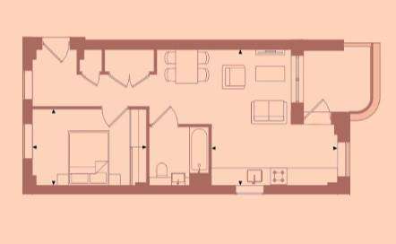 1 bedroom flat to rent - floorplan