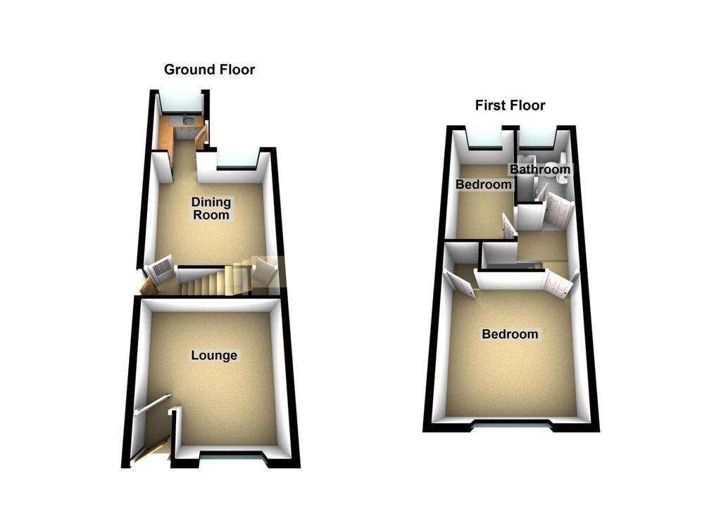 2 bedroom terraced house for sale - floorplan