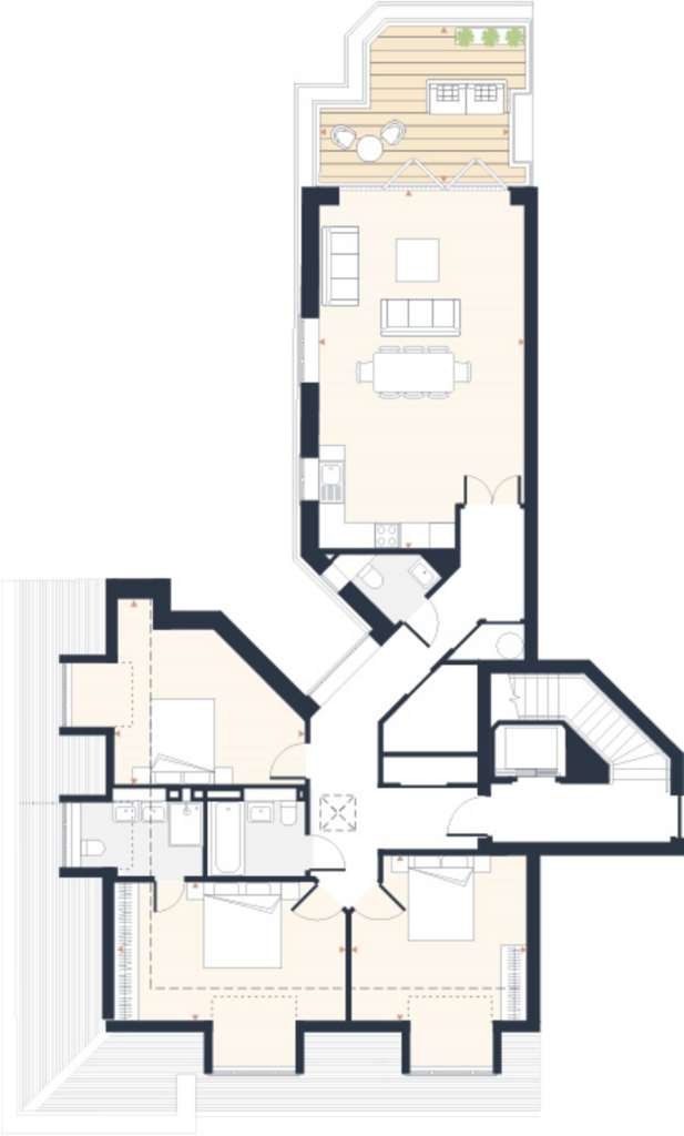 3 bedroom flat for sale - floorplan