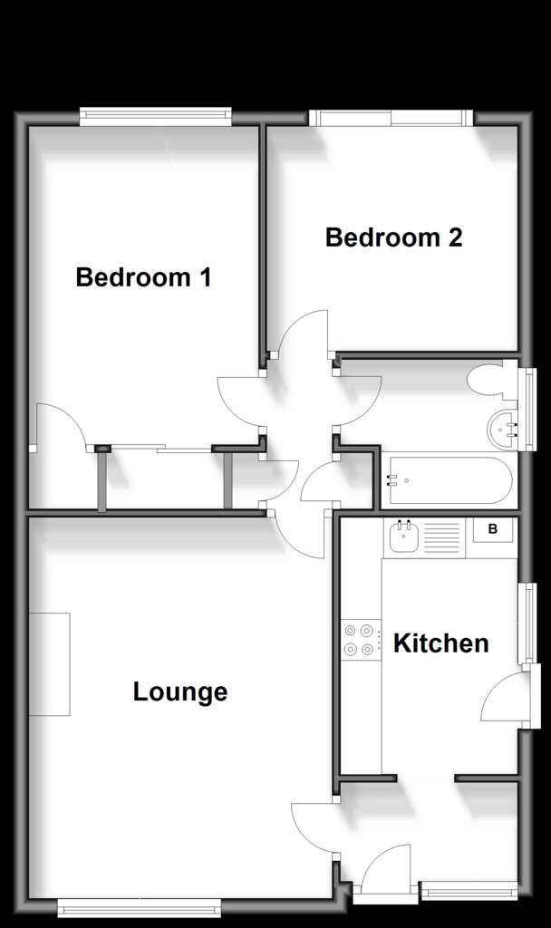 2 bedroom detached bungalow for sale - floorplan