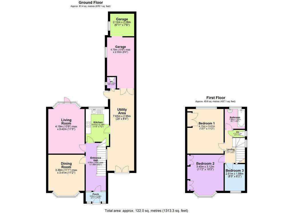 3 bedroom semi-detached house for sale - floorplan