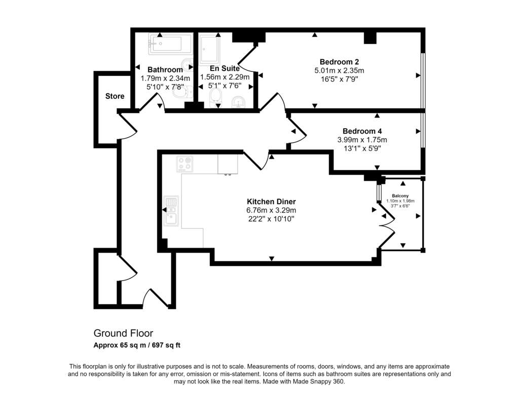 2 bedroom flat for sale - floorplan