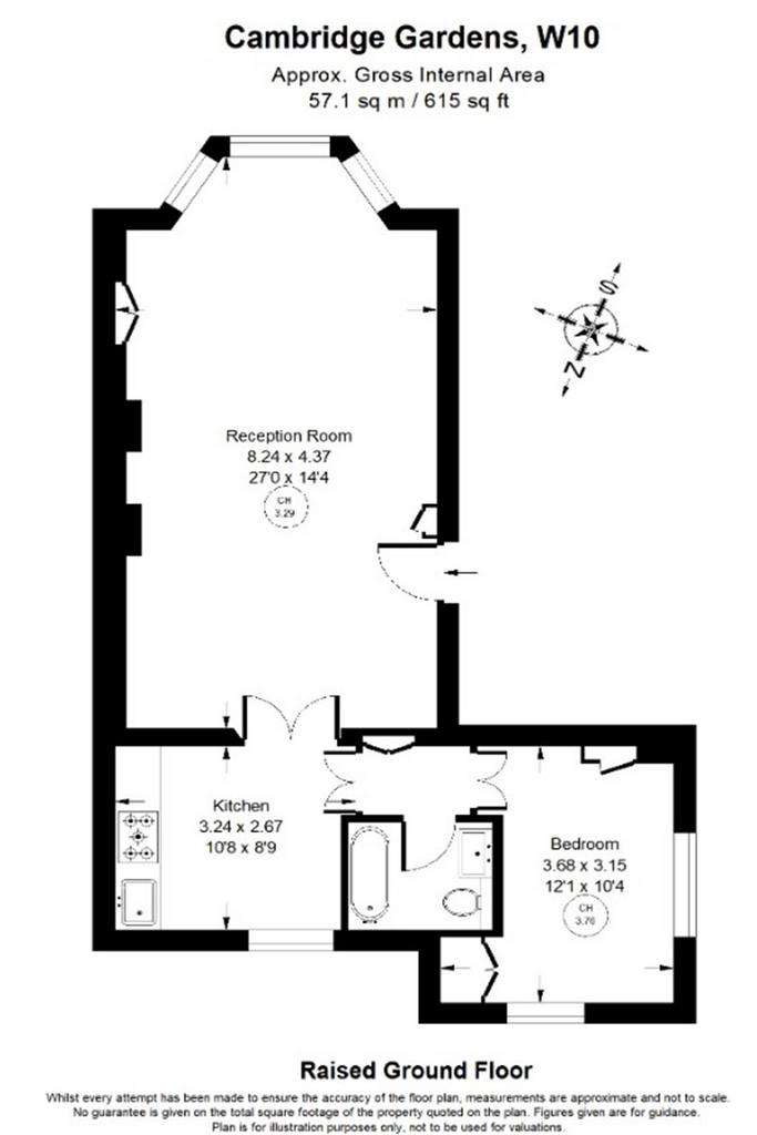 1 bedroom flat to rent - floorplan