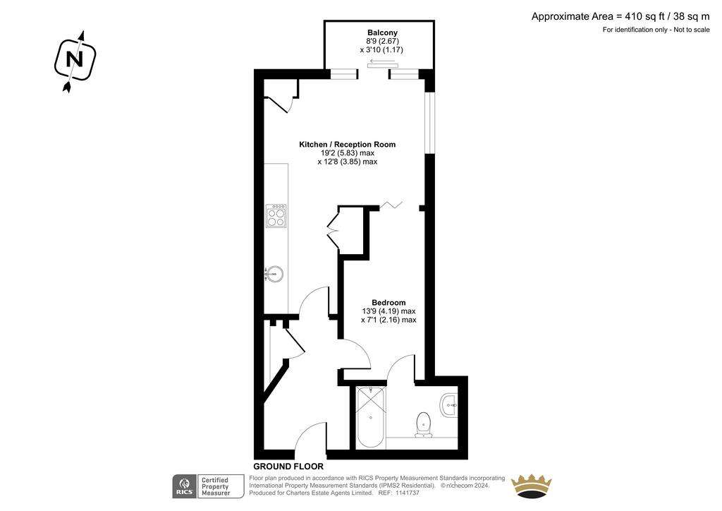 1 bedroom flat for sale - floorplan