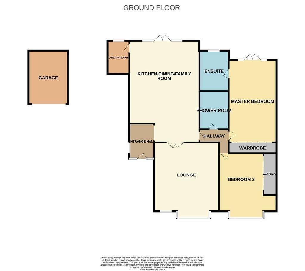 2 bedroom semi-detached bungalow for sale - floorplan