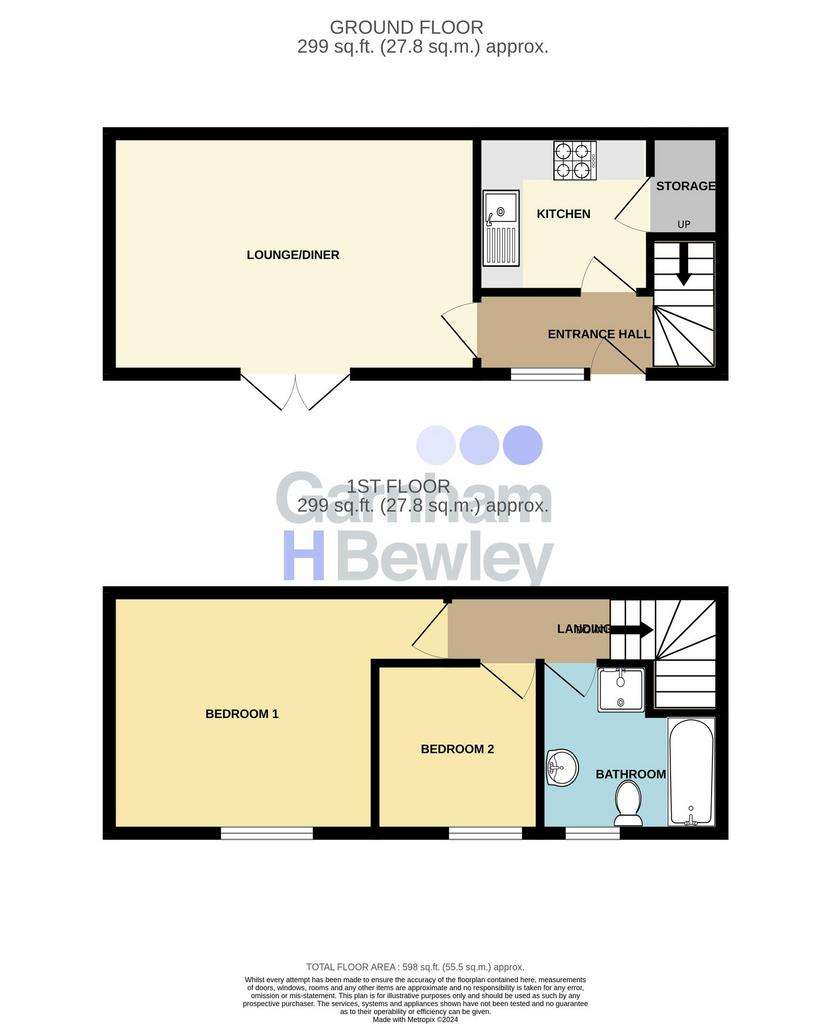 2 bedroom end of terrace house for sale - floorplan