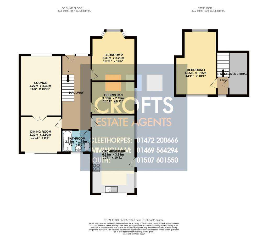 3 bedroom semi-detached bungalow for sale - floorplan