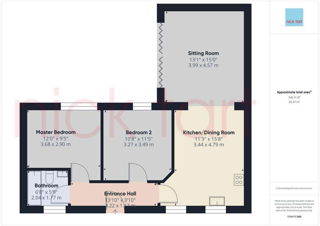 2 bedroom semi-detached bungalow for sale - floorplan