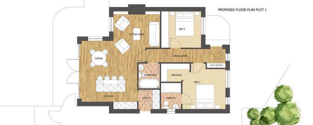 2 bedroom detached bungalow for sale - floorplan