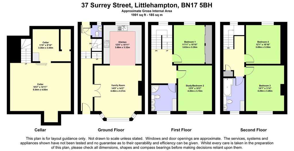 4 bedroom end of terrace house for sale - floorplan