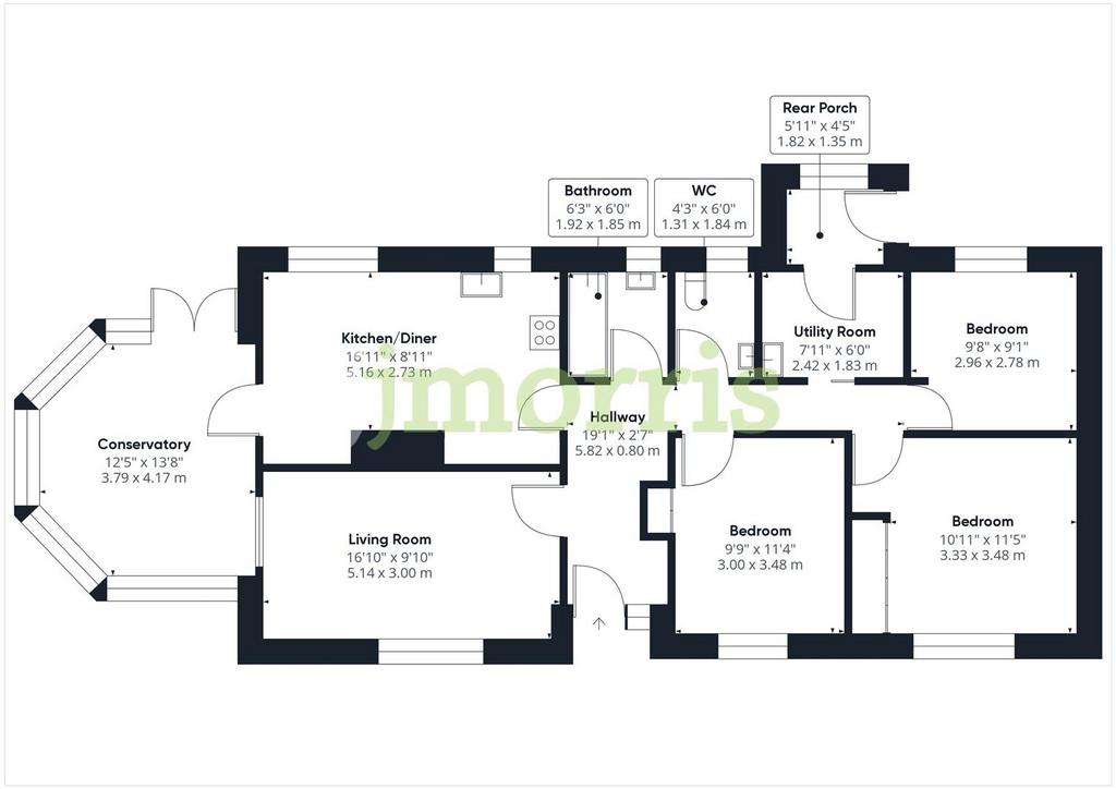 3 bedroom detached bungalow for sale - floorplan