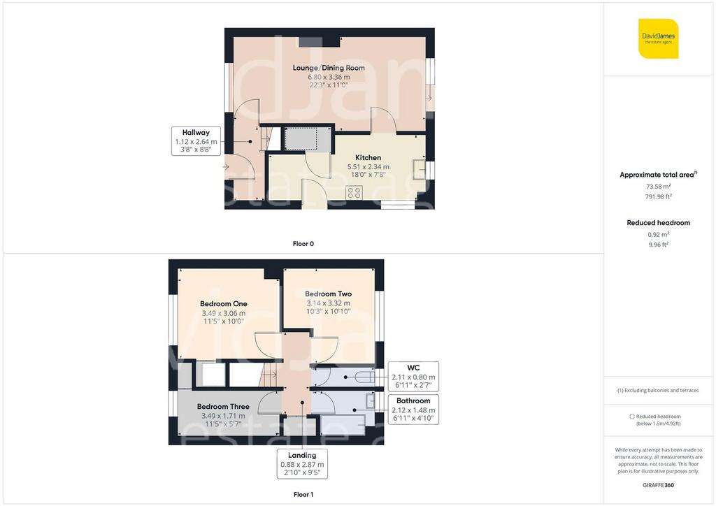 3 bedroom terraced house for sale - floorplan