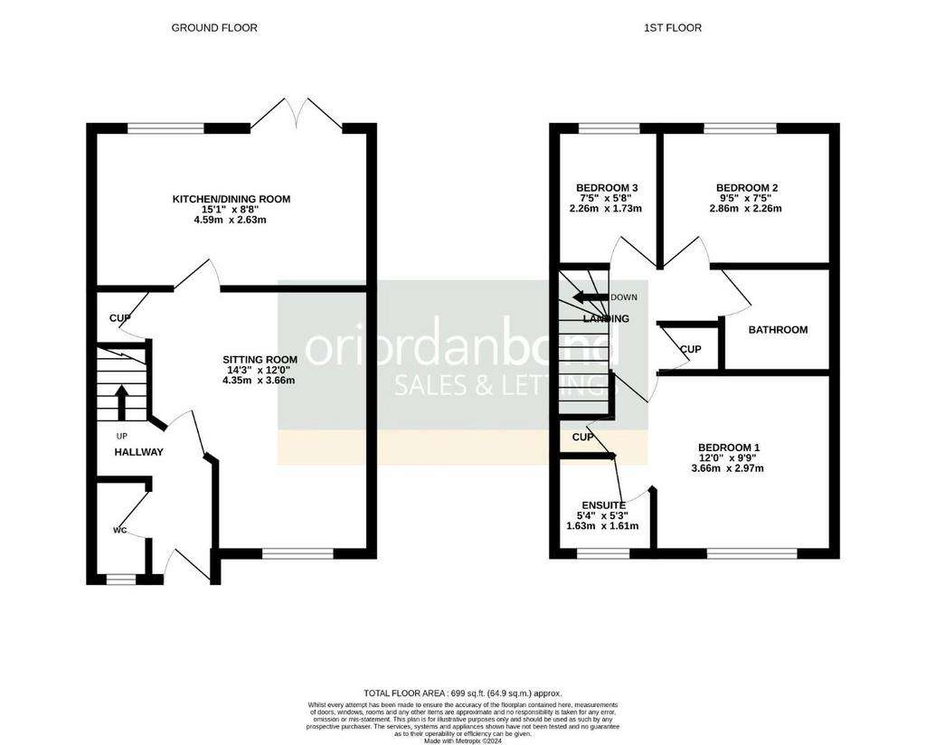 3 bedroom terraced house for sale - floorplan