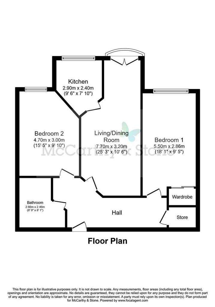 2 bedroom flat for sale - floorplan