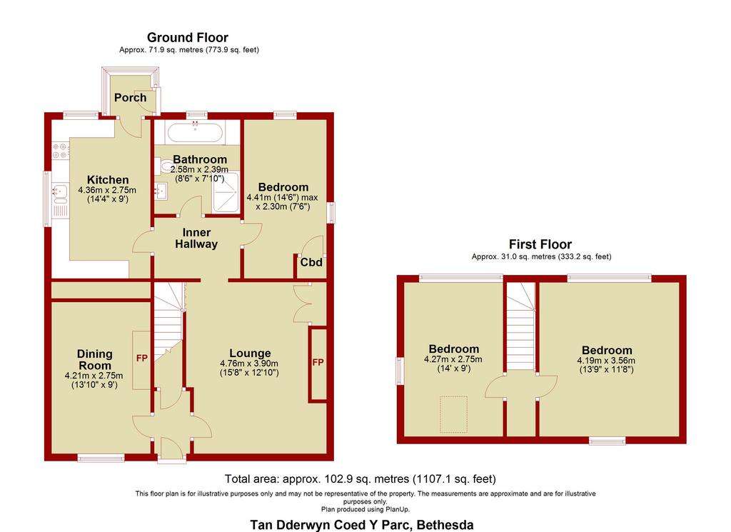 3 bedroom detached house for sale - floorplan