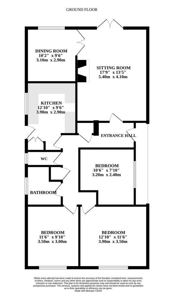 3 bedroom detached bungalow for sale - floorplan