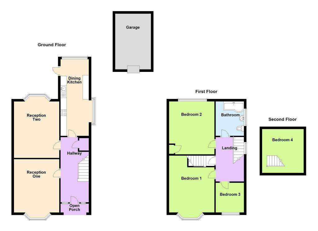 4 bedroom semi-detached house for sale - floorplan