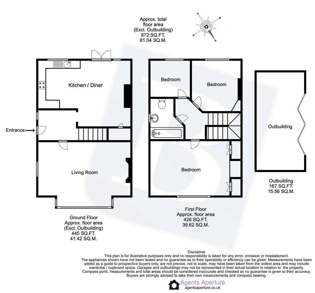 3 bedroom semi-detached house for sale - floorplan