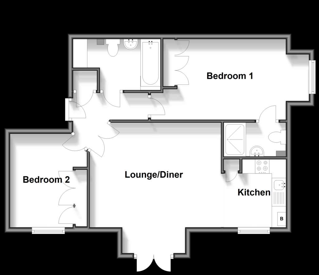 2 bedroom ground floor flat for sale - floorplan