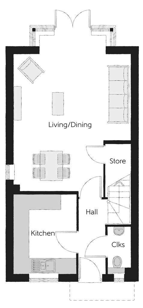 3 bedroom end of terrace house for sale - floorplan