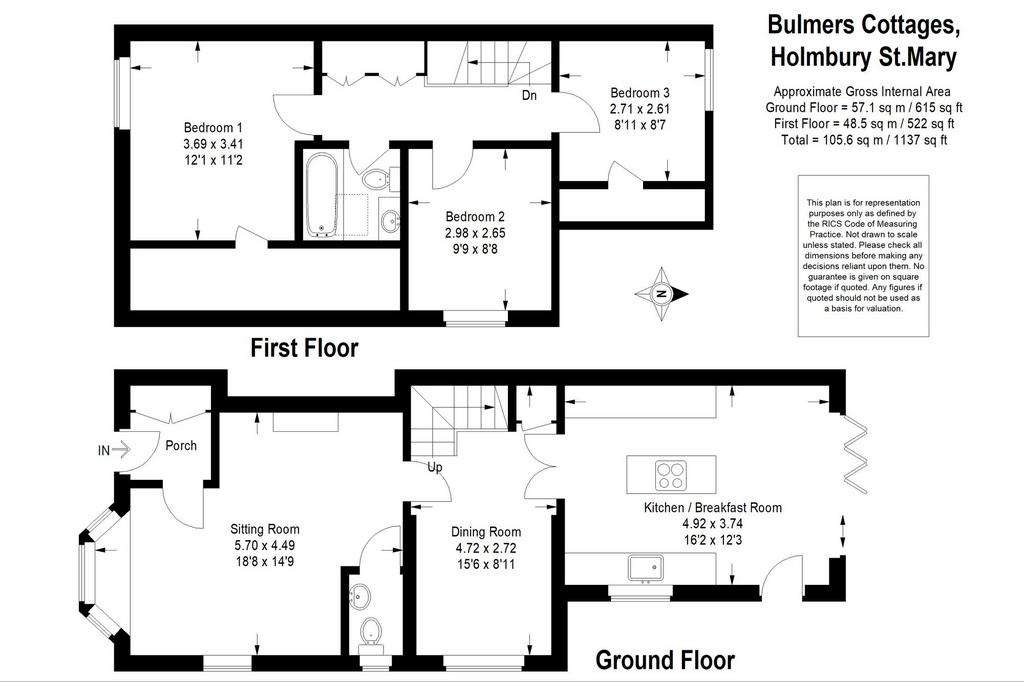 3 bedroom cottage for sale - floorplan