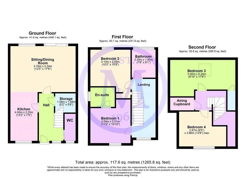 4 bedroom end of terrace house for sale - floorplan