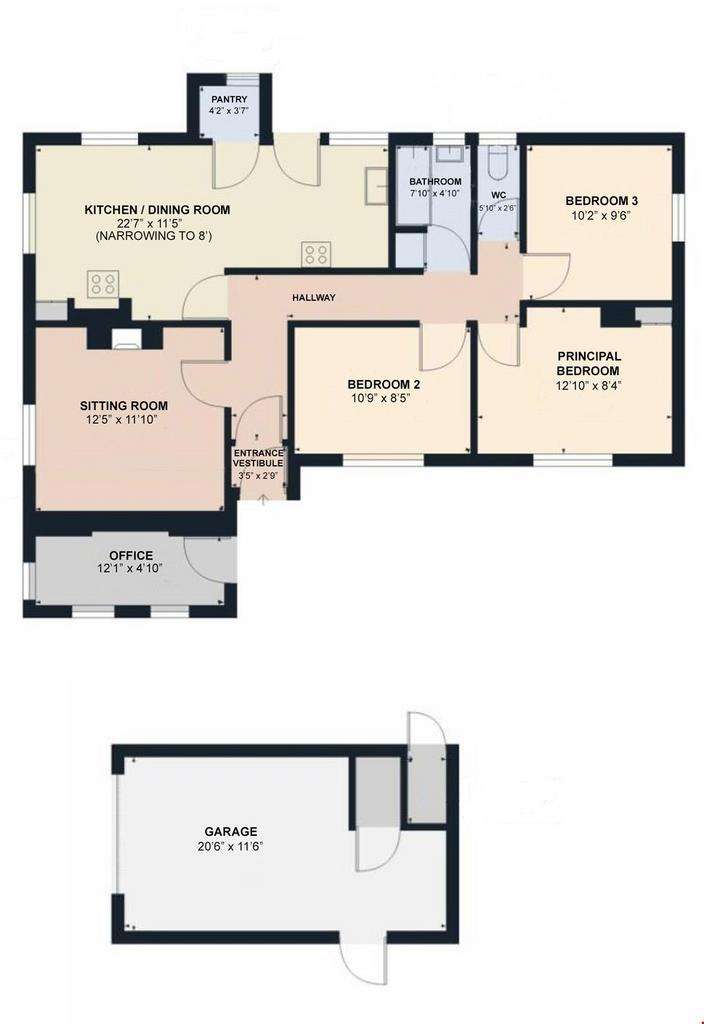 3 bedroom detached bungalow for sale - floorplan