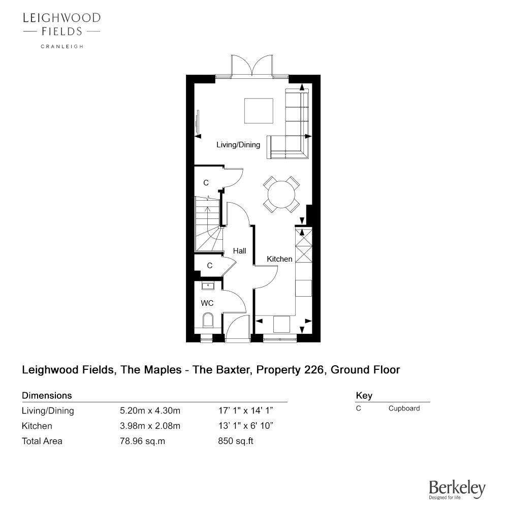 2 bedroom terraced house for sale - floorplan