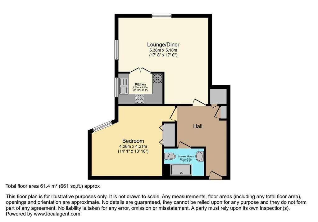 1 bedroom retirement property for sale - floorplan